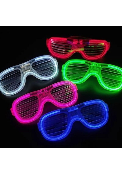 Glow Model Led Işıklı Parti Gözlüğü 3 Modlu 5 Renk 5 Adet