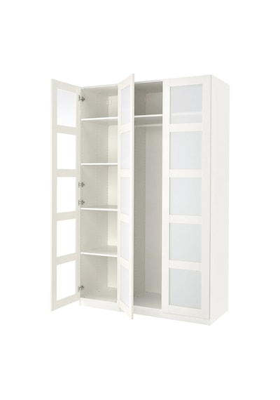 Ikea Beyaz Fonksiyonel Kapaklı Gardırop Beyaz-buzlu Cam