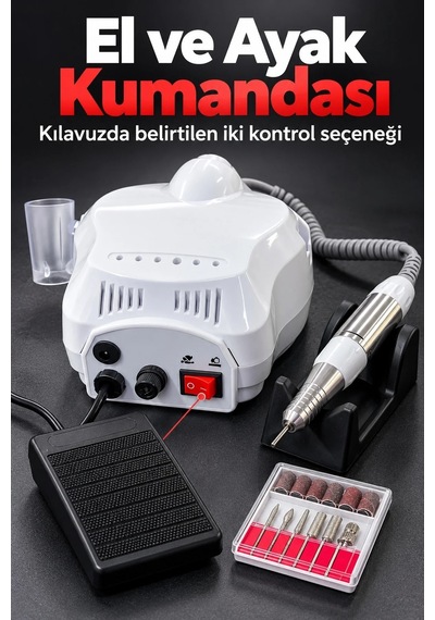 Lb Elektrikli Tırnak Törpüsü Hız Ayarlı Ayak Pedallı Set