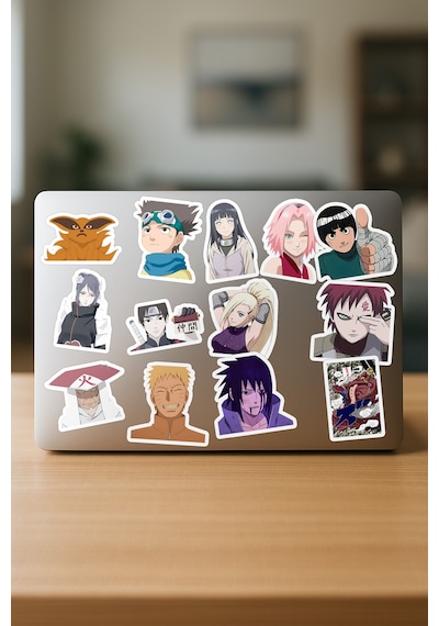 Naruto Ve Shippuuden Anime Telefon Laptop Bullet Journal Yapışkanlı Folyo Sticker Paketi 30 Adet Çok Renkli