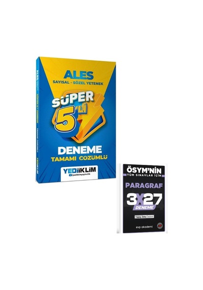 Yediiklim 2027 Ales Süper 5 Deneme Çözümlü+ Evp Akademi Paragraf