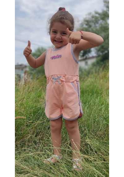 Novy Baby Sıfır Kol Çocuk Şort Tulum - 1-5 Yaş - 2090
