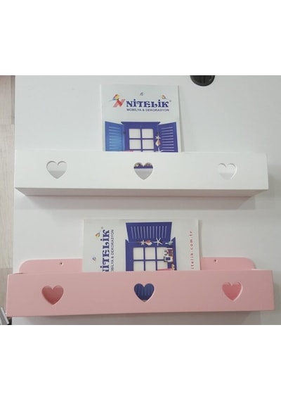 ÇİFTLİ KALPLİ LANA LAKE MONTESSORİ KİTAPLIK RAF