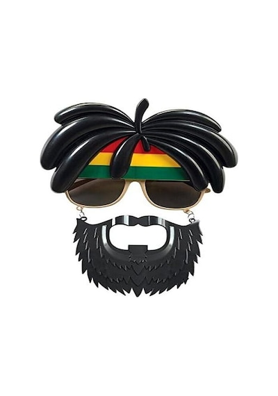 Rasta Peruklu Rasta Sakallı Bob Bıyıklı Parti Gözlüğü 27x18 Cm - Rxlu-397068 18