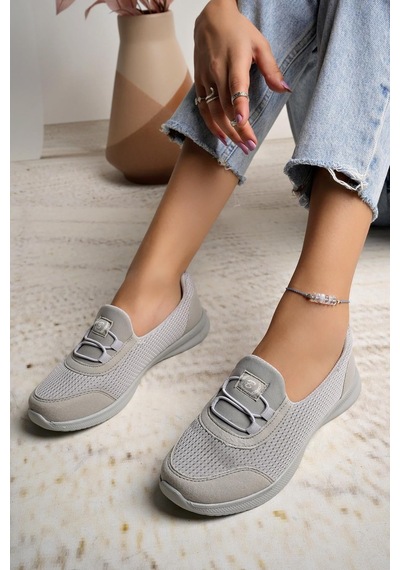 Nesilshoes Nesil Shoes Bsea 575 Buz Gri Memory Foam Kadın Yürüyüş Ayakkabısı