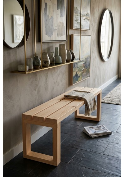 Julie Bench Naturel Bank 30x100 Ham Ladin Ağacı Ham Ahşap