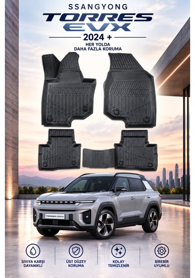Ssangyong Torres Evx 2024+ Aracınıza Özel Üretim Havuzlu Paspas Takımı A+ -mod-