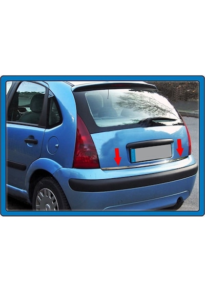 Woc Chrome Citroen C3 Krom Bagaj Alt Çıta 2002-2009 Paslanmaz Çelik