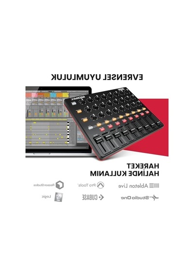 2As Usb Mıdı Controller Mikseri, Atanabilir Düğmeleri İle Açık Antrasit