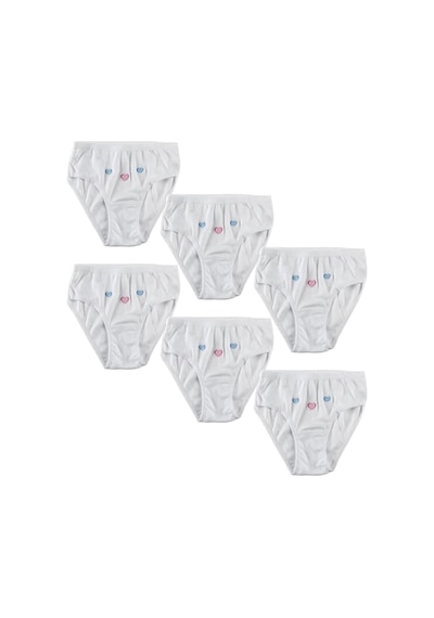 Tutku 6'lı Paket Kız Çocuk Beyaz Külot Beyaz