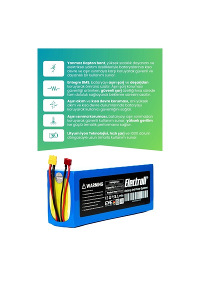 Musatti Smd Eec-5 Uyumlu Batarya Ultra Yüksek Kapasite 60v 25ah Elektrikli Scooter Bataryası Diğer