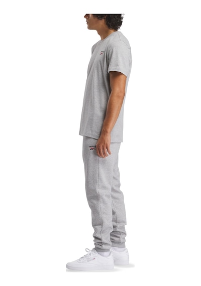 Reebok Id Small Logo Tee Gri Erkek Kısa Kol T-shirt Gri-kırmızı