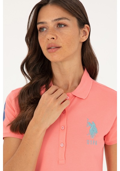 U.S. Polo Assn. Kadın Pembe Polo Yaka Mini Boy Örme Elbise 50280064-VR105