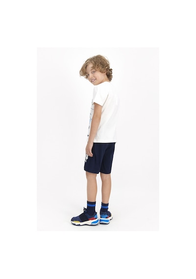 U S Polo Assn Lisanslı Krem Genç Erkek Bermuda Takım