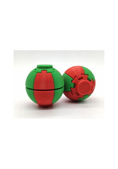 Alvera Press Küresi 3d Baskı Dönüşen Mekanik Fidget Stres Oyuncağı-kırmızı-yeşil 09216644