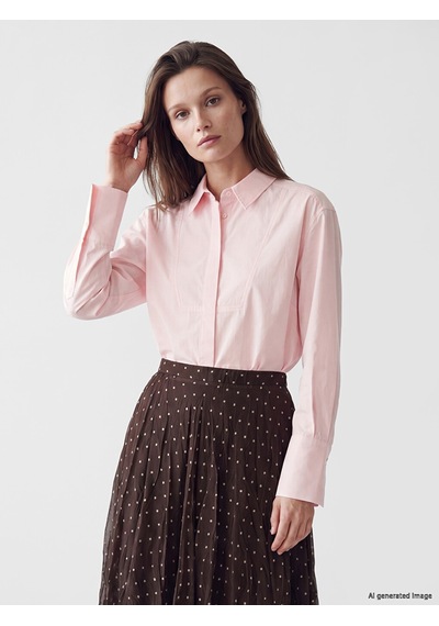 Lcw Modest Pembe Poplin Kadın Gömlek Tunik
