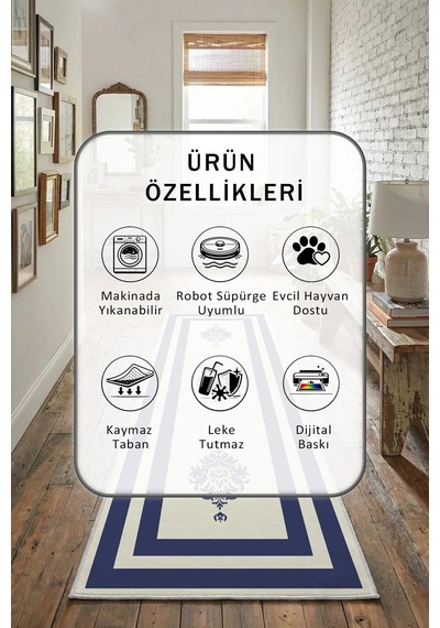 Yıkanabilir Yolluk 68 Krem