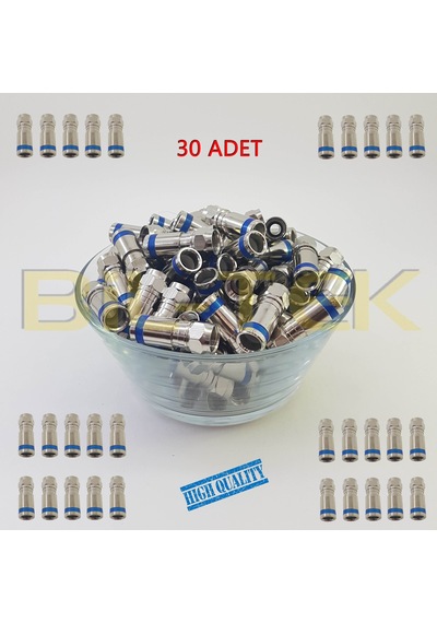 Digitürk Rg6 Sıkmalı F Konnektör - 30 Adet