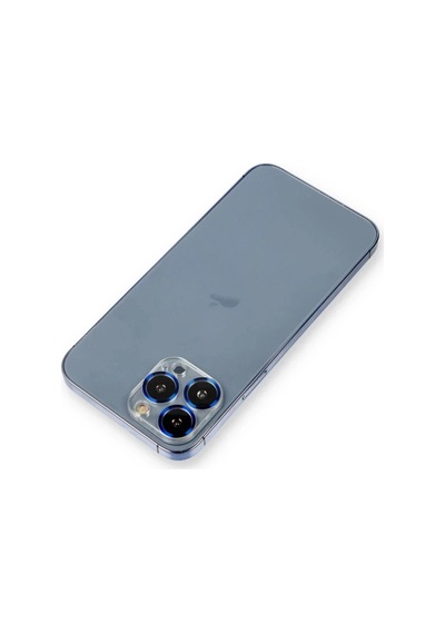 Apple İphone 12 Pro Uyumlu Metal Kamera Lens Koruma Cam - Mavi