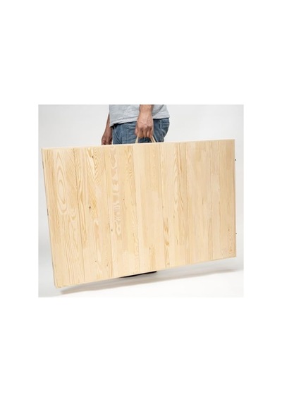 Katlanır Bahçe Masası - 75x228 Cm, Ham Naturel Renk Açık Ceviz