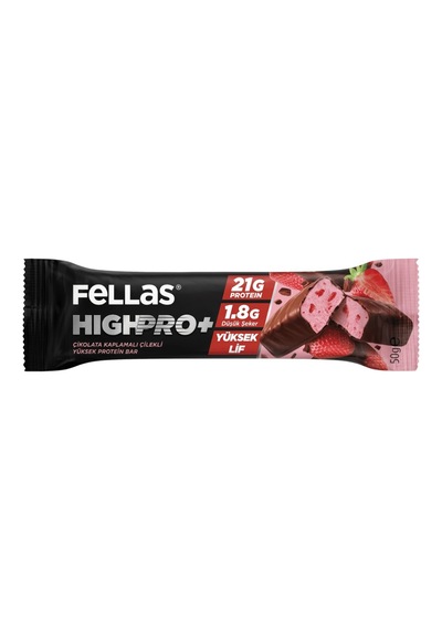 Fellas Çikolata Kaplı Çilekli Highpro Protein Bar 50 G - 7 Adet Tarı