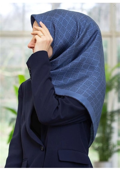 Vissona Twill İpek Eşarp İndigo - Lacivert Dgn50937-31-33