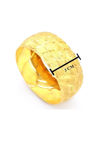 Altın Kaplama Desenli Simli Bilezik 3 Cm Blz-3040 Altın