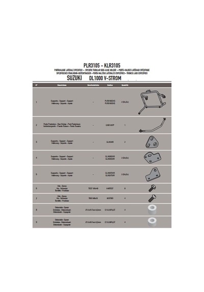 Gıvı Plr3105 Suzukı Dl 1000 V-strom 14-19 Yan Çanta Taşıyıcı Tek Renk
