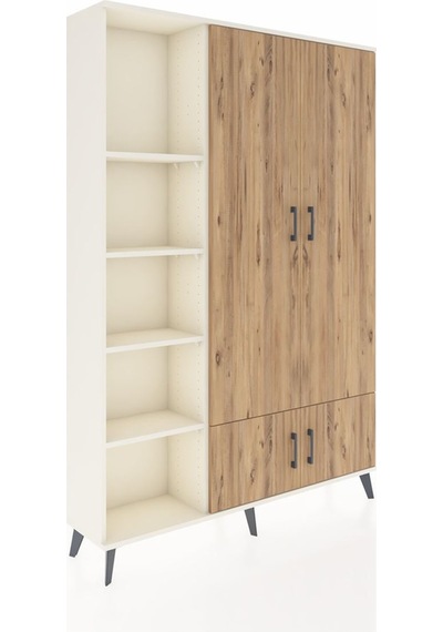 Arges Dolap 6 Raflı 4 Kapaklı Tek Askılı 132x30x195 Aytaşı-ça... Aytaşı