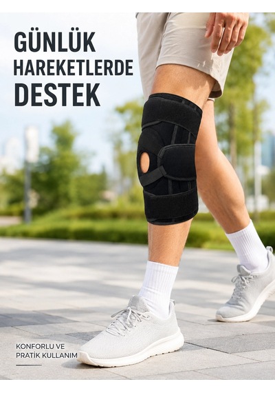 Trendexa Mey İthalat Sporcu Patella Dizliği Esnek Ligamentli Silikon Pedli Menisküs Diz Destek Bandajı