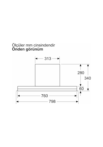 Bosch Serie 4 DBB85CC60 80 CM Cam Dekor Düz Tam Entegre Davlumbaz