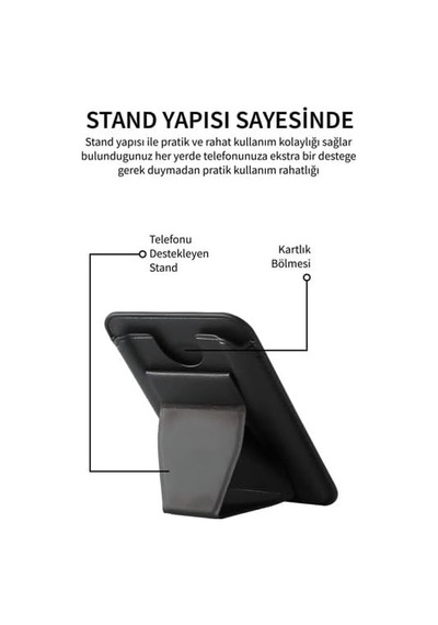 Xmlbayiciniz Magsafe Cüzdan Kartlık Deri Güçlendirilmiş Mıktanıs Standlı Özel Tasarım,iphone 17/16/15/14/13/12 İle Uyum Çok Renkli