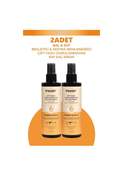 Tresan Bal Süt Durulanmayan Saç Kremi 250 Ml 2 Adet