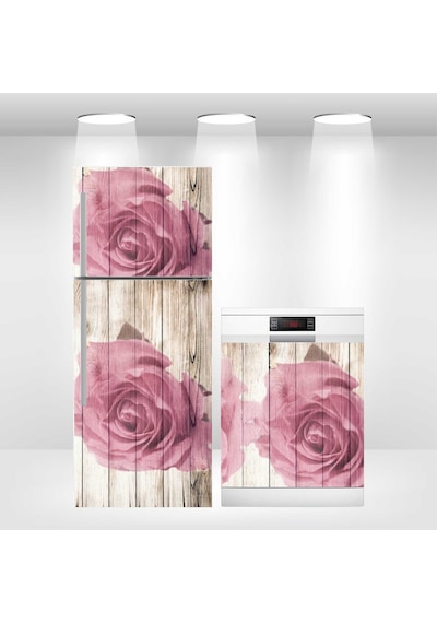 Buzdolabı Ve Bulaşık Makinesi Kapak Sticker Folyo Kaplama Gül (313002144)