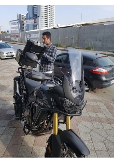 Zeus Motor 2016-2019 Honda Crf1000l Africa Twin Uyumlu Uzun Ön Cam Açık Füme