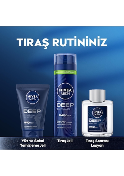 Lexroo Erkek Tıraş Jeli Deep 200ml,aktif Karbon,kesiklere Karşı Koruma
