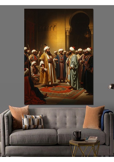 Ahşap Tablo Osmanlı Sarayı İbadet Sahnesi