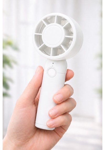 Turbo 3 Mod Şarjlı El Fanı 3 Kademe Seyahat Masaüstü Vantilatör Taşınabilir Mini Fan Beyaz F130