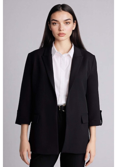 Defacto Regular Fıt Ceket Yaka Blazer Ceket G7818ax26spbk81 Siyah-bk81