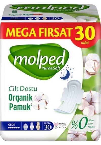 Molped Pure & Soft Hijyenik Ped Gece 9 x 30'lu