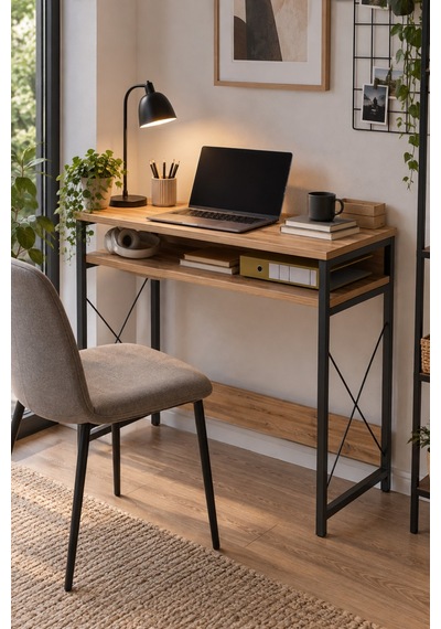 Sulorahome Çam Desenli Kahverengi Çalışma Masası Ve Raflı Bilgisayar Masası Atlantik Çam Sulorahome Çam Desenli Kahverengi Çalışma Masası Ve Raflı Bilgisayar Masası Atlantik Çam