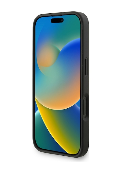 Apple iPhone 16 Plus Uyumlu Kılıf Guess Lisanslı Bilek Askı İpli Metal 4g Ve Yazı Logolu Kapak Siyah