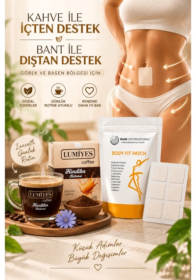 Body Fit 30 Lu Göbek Bandı + 100 Gr Lumiyes Detox Kahvesi İçten Ve Dıştan Destek