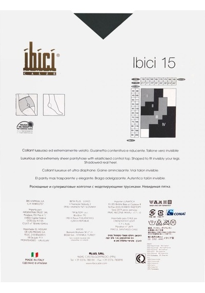 Kifidis Ibici 15 Den-külotlu Çorap Siyah / Nero 3