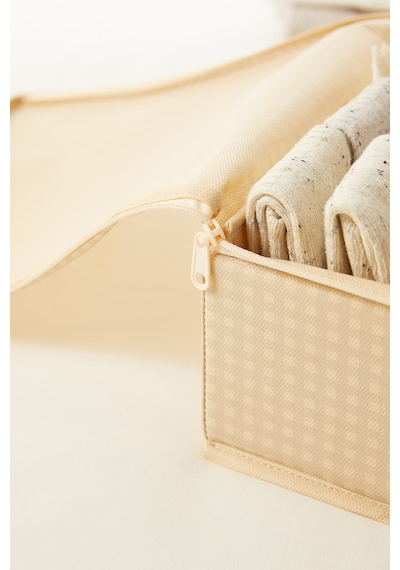 Home Wave Bej Pötikare Destekli Kutu Hurç 31 X 38 X 12 Cm