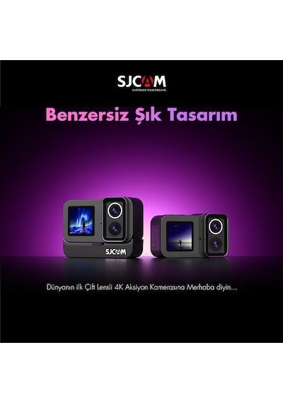 Sjcam Sj20 Dual Lens F1.3 Çift Kameralı Aksiyon Kamerası Siyah
