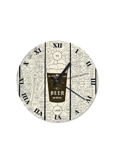 Bira Çeşitleri Analog Duvar Saati (408136359) Çok Renkli
