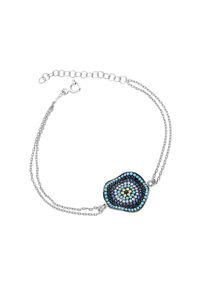 Papatya Silver 925 Ayar Gümüş Rodyum Kaplama Dalgalı Nazar Bileklik
