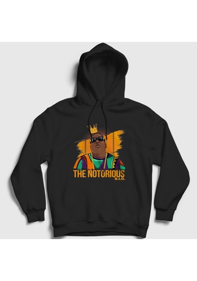 Presmono Unisex King The Notorious Bıg Kapüşonlu Sweatshirt Siyah