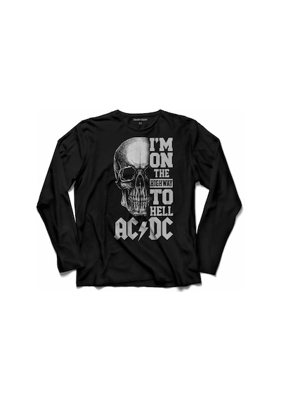 Ac Dc Skull I Am On The Hıghway To Hell Uzun Kollu Erkek Tişört